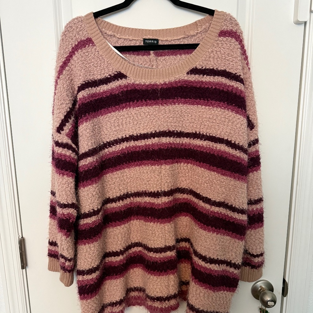 Oversized Pink Striped sweater